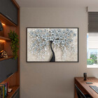 Quadro Decorativo Tela Canvas Folhas E Flores Flower Black Co