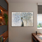 Quadro Decorativo Tela Canvas Folhas E Flores Flower Black Co