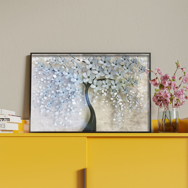 Quadro Decorativo Su Tela Declina | Floreale Moderno Per Soggiorno | 50x30cm, 80x50cm, 100x60cm
