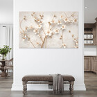 Quadro Decorativo Tela Canvas Folhas E Flores Galhos Florais