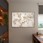 Quadro Decorativo Tela Canvas Folhas E Flores Galhos Florais