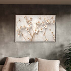 Quadro Decorativo Tela Canvas Folhas E Flores Galhos Florais