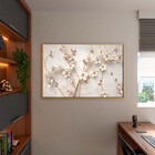 Quadro Decorativo Tela Canvas Folhas E Flores Galhos Florais