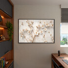 Quadro Decorativo Tela Canvas Folhas E Flores Galhos Florais