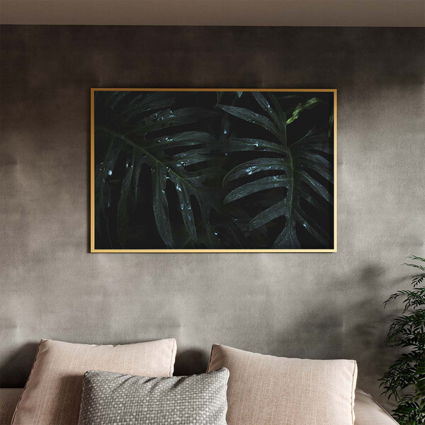 Quadro Decorativo Tela Canvas Folhas E Flores Leaves Com Mold