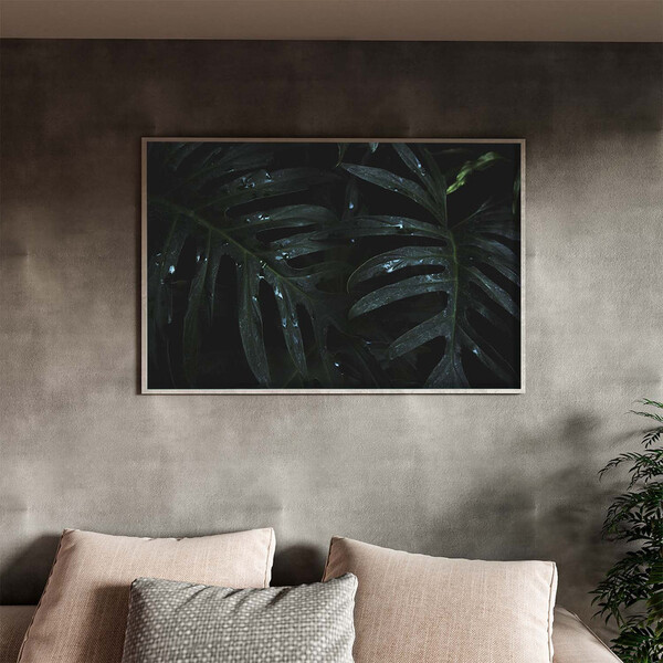 Quadro Decorativo Tela Canvas Folhas E Flores Leaves Com Mold