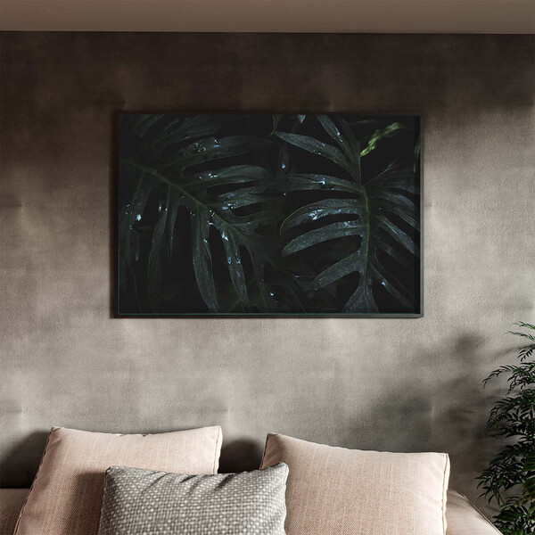 Quadro Decorativo Tela Canvas Folhas E Flores Leaves Com Mold