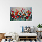 Quadro Decorativo Tela Canvas Folhas E Flores Red And White G