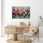Quadro Decorativo Tela Canvas Folhas E Flores Red And White G