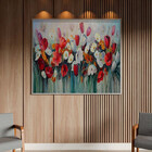 Quadro Decorativo Tela Canvas Folhas E Flores Red And White G