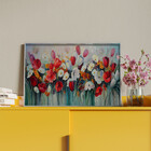 Quadro Decorativo Tela Canvas Folhas E Flores Red And White G