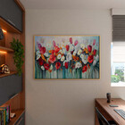 Quadro Decorativo Tela Canvas Folhas E Flores Red And White G