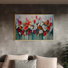 Quadro Decorativo Tela Canvas Folhas E Flores Red And White G