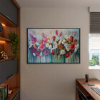 Quadro Decorativo Tela Canvas Folhas E Flores Red And White G
