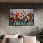 Quadro Decorativo Tela Canvas Folhas E Flores Red And White G