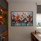 Quadro Decorativo Tela Canvas Folhas E Flores Red And White G