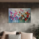 Quadro Decorativo Tela Canvas Folhas E Flores Red And White G
