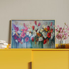 Quadro Decorativo Tela Canvas Folhas E Flores Red And White G