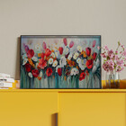 Quadro Decorativo Tela Canvas Folhas E Flores Red And White G