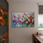 Quadro Decorativo Tela Canvas Folhas E Flores Red And White G