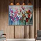 Quadro Decorativo Tela Canvas Folhas E Flores Red And White G