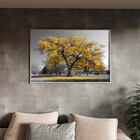 Quadro Decorativo Tela Canvas Paisagem Arvore Amarela Com Mol