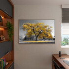 Quadro Decorativo Tela Canvas Paisagem Arvore Amarela Com Mol