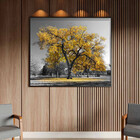 Quadro Decorativo Tela Canvas Paisagem Arvore Amarela Com Mol