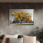 Quadro Decorativo Tela Canvas Paisagem Arvore Amarela Com Mol