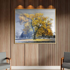 Quadro Decorativo Tela Canvas Paisagem Arvore Amarela Com Mol