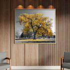 Quadro Decorativo Tela Canvas Paisagem Arvore Amarela Com Mol