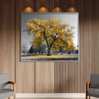 Quadro Decorativo Tela Canvas Paisagem Arvore Amarela Com Mol