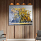 Quadro Decorativo Tela Canvas Paisagem Arvore Amarela Com Mol