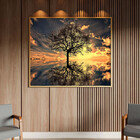 Quadro Decorativo Tela Canvas Paisagem Arvore Da Vida Com Mol