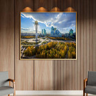 Quadro Decorativo Tela Canvas Paisagem Astana Com Moldura Dou