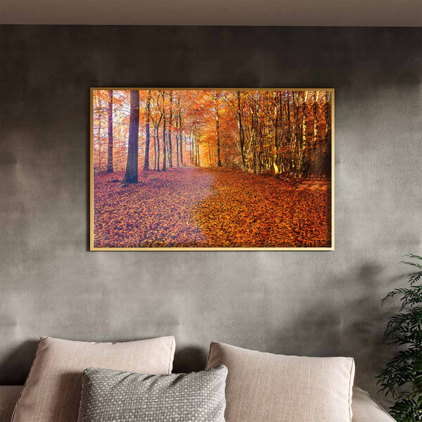 Quadro Decorativo Tela Canvas Paisagem Autumn Com Moldura E V