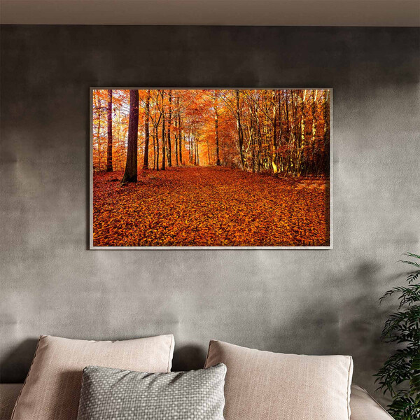 Quadro Decorativo Tela Canvas Paisagem Autumn Com Moldura Pra