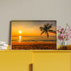 Quadro Decorativo Tela Canvas Paisagem Beach Moldura Dourada