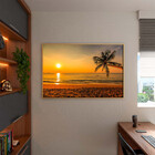 Quadro Decorativo Tela Canvas Paisagem Beach Moldura Dourada