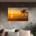 Quadro Decorativo Tela Canvas Paisagem Beach Moldura Dourada
