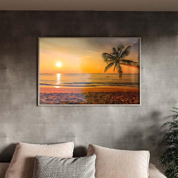 Quadro Decorativo Tela Canvas Paisagem Beach Moldura E Vidro