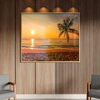 Quadro Decorativo Tela Canvas Paisagem Beach Moldura E Vidro