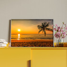 Quadro Decorativo Tela Canvas Paisagem Beach Moldura Prata -