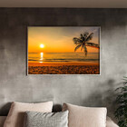 Quadro Decorativo Tela Canvas Paisagem Beach Moldura Prata -