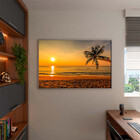Quadro Decorativo Tela Canvas Paisagem Beach Moldura Prata -