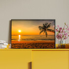 Quadro Decorativo Tela Canvas Paisagem Beach Moldura Preto -