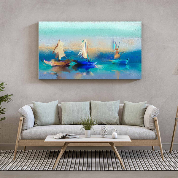 Quadro Decorativo Tela Canvas Paisagem Blue Harbor - 180x135