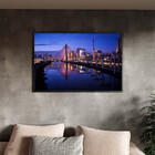 Quadro Decorativo Tela Canvas Paisagem Blue Harbor Com Moldur