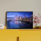 Quadro Decorativo Tela Canvas Paisagem Blue Harbor Com Moldur