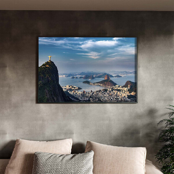 Quadro Decorativo Tela Canvas Paisagem Cartão Postal Com Mold